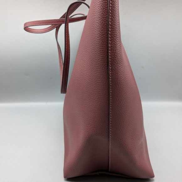 Coach (72673) Reversible Burgundy/Pink Pebbled Leather Town Tote Bag W/COA - Picture 9 of 17